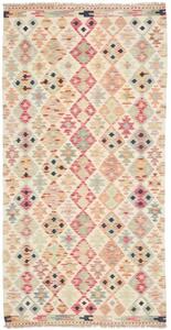 Tappeto Kilim Geometrico Avorio Multicolore 100x203 Cm