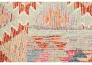 Tappeto Kilim Geometrico Terracotta Azzurro 97x207 Cm