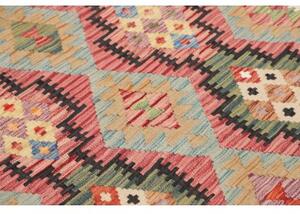 Tappeto Kilim Geometrico Rosso Azzurro 147x197 Cm