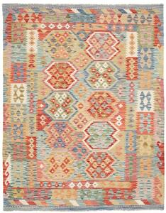 Tappeto Kilim Stilizzato Multicolore Beige 152x192 Cm