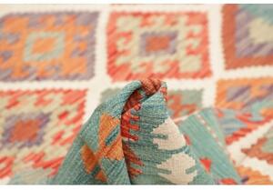 Tappeto Kilim Geometrico Verde Petrolio Avorio 154x202 Cm