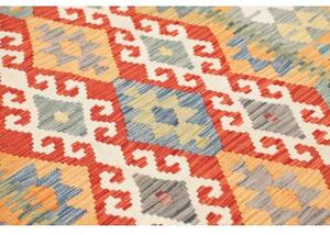 Tappeto Kilim Geometrico Rosso Giallo Ocra 153x202 Cm