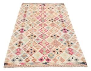 Tappeto Kilim Geometrico Avorio Multicolore 100x203 Cm