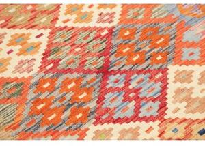 Tappeto Kilim Geometrico Arancione Beige 102x148 Cm