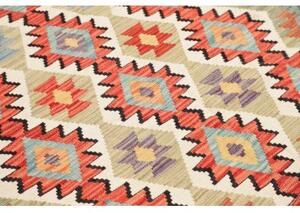 Tappeto Kilim Geometrico Verde Petrolio Arancione 147x197 Cm
