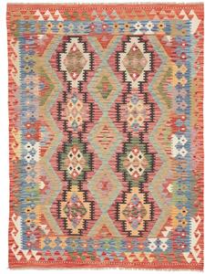 Tappeto Kilim Geometrico Rosso Azzurro 147x197 Cm