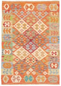 Tappeto Kilim Geometrico Arancione Beige 102x148 Cm
