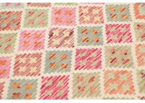 Tappeto Kilim Geometrico Beige Multicolore 105x196 Cm