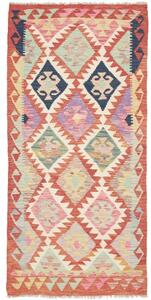Tappeto Kilim Geometrico Rosso Ruggine Beige 95x200 Cm