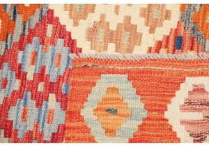 Tappeto Kilim Geometrico Arancione Beige 102x148 Cm