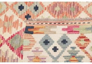 Tappeto Kilim Geometrico Avorio Multicolore 100x203 Cm