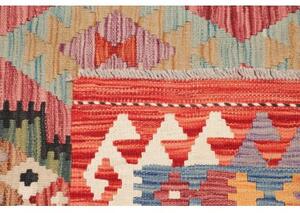 Tappeto Kilim Geometrico Rosso Azzurro 147x197 Cm