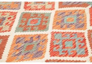 Tappeto Kilim Geometrico Verde Petrolio Avorio 154x202 Cm