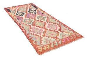 Tappeto Kilim Geometrico Rosso Ruggine Beige 95x200 Cm