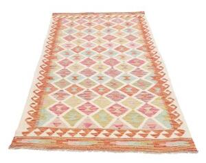 Tappeto Kilim Geometrico Beige Mattone 102x201 Cm