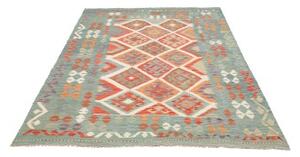 Tappeto Kilim Geometrico Verde Petrolio Avorio 154x202 Cm