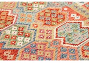 Tappeto Kilim Stilizzato Multicolore Beige 152x192 Cm
