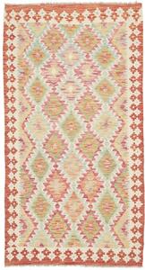 Tappeto Kilim Geometrico Beige Rosso 102x192 Cm