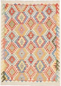 Tappeto Kilim Geometrico Avorio Multicolore 127x176 Cm