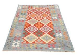 Tappeto Kilim Stilizzato Azzurro Rosso 116x184 Cm