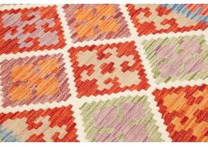 Tappeto Kilim Stilizzato Azzurro Rosso 116x184 Cm