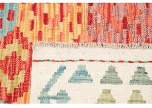 Tappeto Kilim Geometrico Rosso Avorio 125x177 Cm