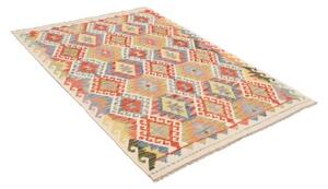 Tappeto Kilim Geometrico Avorio Multicolore 127x176 Cm