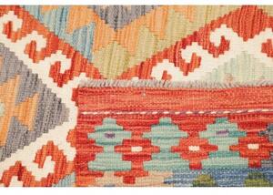 Tappeto Kilim Stilizzato Rosso Azzurro 123x173 Cm
