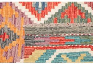 Tappeto Kilim Geometrico Rosso Corallo Multicolore 124x189 Cm