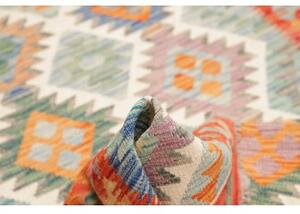 Tappeto Kilim Geometrico Rosso Beige 123x180 Cm
