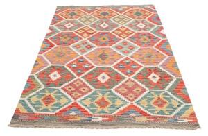 Tappeto Kilim Geometrico Rosso Corallo Multicolore 124x189 Cm