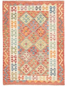 Tappeto Kilim Stilizzato Rosso Mattone Avorio 128x170 Cm