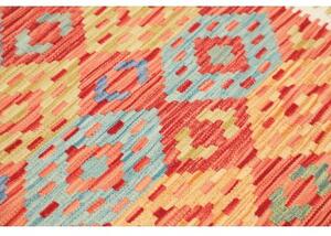 Tappeto Kilim Geometrico Rosso Avorio 125x177 Cm
