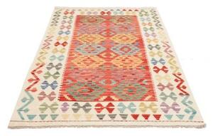 Tappeto Kilim Geometrico Rosso Avorio 125x177 Cm