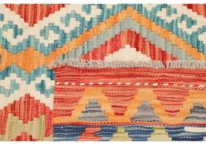 Tappeto Kilim Geometrico Blu Rosso 127x182 Cm