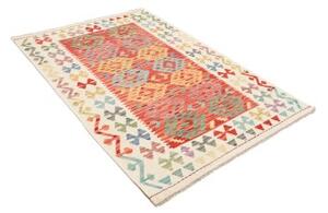 Tappeto Kilim Geometrico Rosso Avorio 125x177 Cm