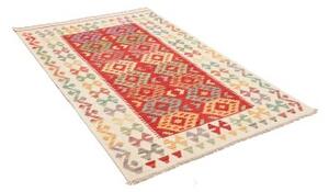 Tappeto Kilim Stilizzato Rosso Beige 120x174 Cm