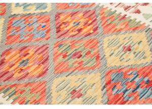 Tappeto Kilim Stilizzato Rosso Mattone Avorio 128x170 Cm