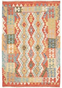 Tappeto Kilim Geometrico Rosso Mattone Avorio 124x183 Cm
