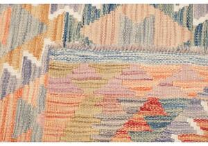 Tappeto Kilim Geometrico Becco D Oca Azzurro Polvere 104x195 Cm