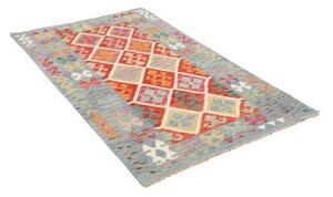 Tappeto Kilim Stilizzato Azzurro Rosso 116x184 Cm