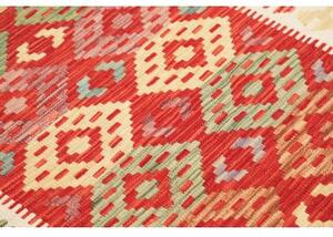 Tappeto Kilim Stilizzato Rosso Beige 120x174 Cm