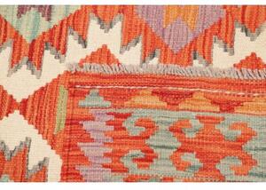 Tappeto Kilim Geometrico Arancione Beige 123x184 Cm