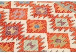 Tappeto Kilim Geometrico Arancione Beige 123x184 Cm