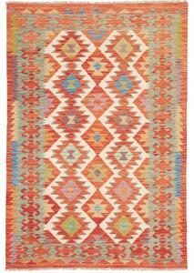 Tappeto Kilim Geometrico Arancione Beige 123x184 Cm