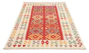 Tappeto Kilim Stilizzato Rosso Beige 120x174 Cm