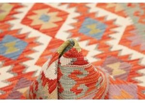 Tappeto Kilim Geometrico Arancione Beige 123x184 Cm