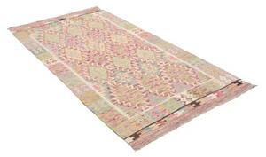 Tappeto Kilim Geometrico Beige Rosa 106x193 Cm