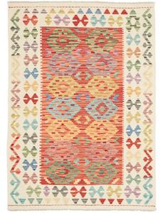 Tappeto Kilim Geometrico Rosso Avorio 125x177 Cm