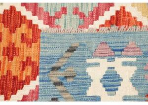 Tappeto Kilim Stilizzato Azzurro Rosso 116x184 Cm